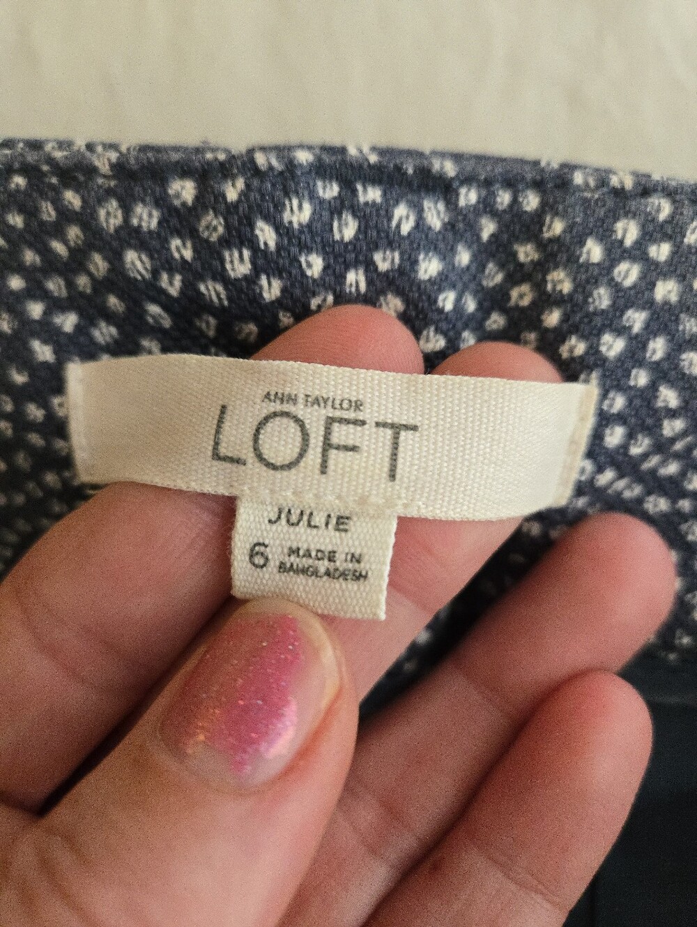 Ann Taylor LOFT Blue White Flecked Riviera Cropped Pants Julie Fit EB4 - Picture 4 of 13